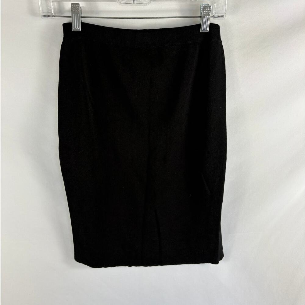 Carmen Marc Valvo Knit Stretch Black Pencil Skirt Size PS